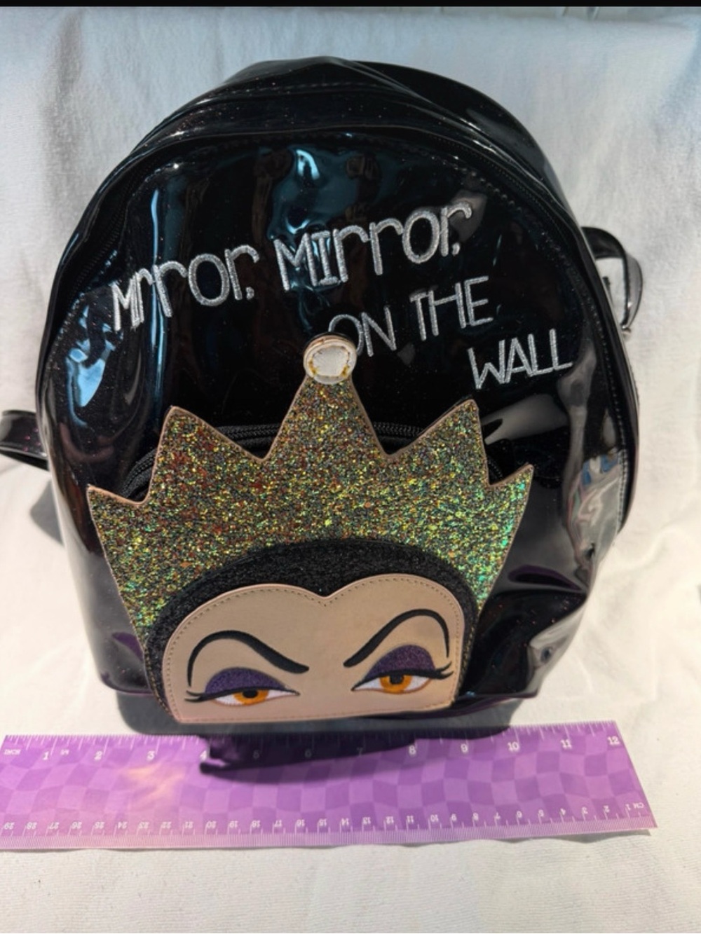 Disney Parks Evil Queen Glitter Mini Backpack - Mirror Mirror Design.